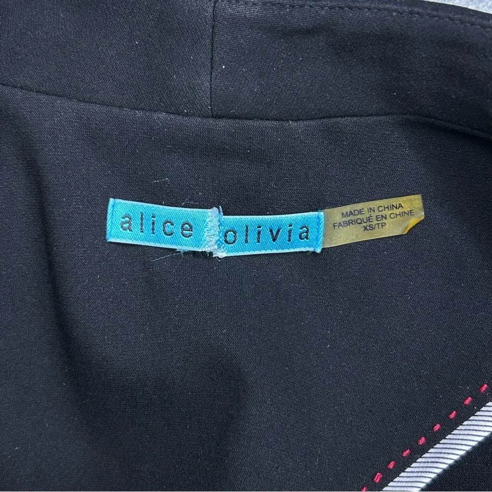 Alice + Olivia Black Cropped Blazer XS Modern Minimalist Art Deco Event Jacket - Picture 13 of 14